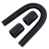 BLACKHORSE-RACING 44 Black Chrome Flexible Stainless Steel Heated Hose Kit Chrome Caps