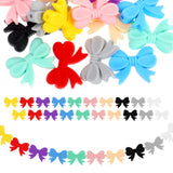 YUXIANLB 20 Pcs Silicone Bow Beads DIY Jewelry Making Kit for Necklaces Bracelets Earrings Cute Cartoon Bowknot Charms for Keych