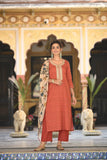 Gosriki Women'S Cotton Blend Printed Straight Kurta Pant With Printed Dupatta (Pradrarekha Red-Gs_Xl_Red_X-Large),Red,,B0D7J2RXB7