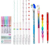 Eclet 10Pc Kids Stationery Combo 6 Linear Endless Pencils & NonSharpening Brick Pencil Set for Boys & Girls (Multicolor)
