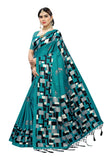 Gosriki Women'S Rama Color Khadi Jahlar Saree With Blouse Piece,Rama,,B085RLXLDF