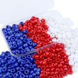 XIANNVXI Red White Blue Pony Beads Independence Day 500Pcs 9mm Red Blue White Pony Bead for Bracelets Hair Bead for Braids Craft