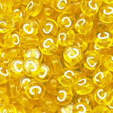 200PCS Letter Beads 4x7mm Acrylic Colorful Transparent Letter C Beads for Jewelry Making Bracelet