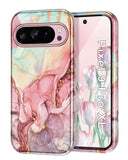 Btscase for Google Pixel 9 Pro XL Case 2024 [Military Grade Shockproof] Stylish Marble Pattern Slim Protective 3 Layers Hard PC+