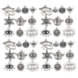 WOCRAFT 120pcs Antique Silver Eye Charms for Jewelry Making Alloy Eye Charms for DIY Crafts (SN241)