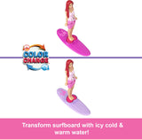 Barbie Mini Barbieland Doll & Toy Vehicle Set, 1.5-Inch Doll & Beach Convertible With Color-Change, Plus Beach Accessory