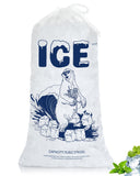 5lb Ice Bags with Drawstring - 50 Pack Reusable Heavy-Duty Plastic Ice Cube Bags for Freezer, Ice Maker, Coolers, Camping, Stora