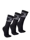 Umildo Unisex Kids Black Crew Length Socks Breathable Cotton Sports Socks (814 Years) (Pack Of 3)