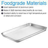 Cookie Sheet Baking Sheet Set of 3, Bastwe Commercial Grade Stainless Steel Baking Pan, Professional Bakeware Oven Tray, Healthy