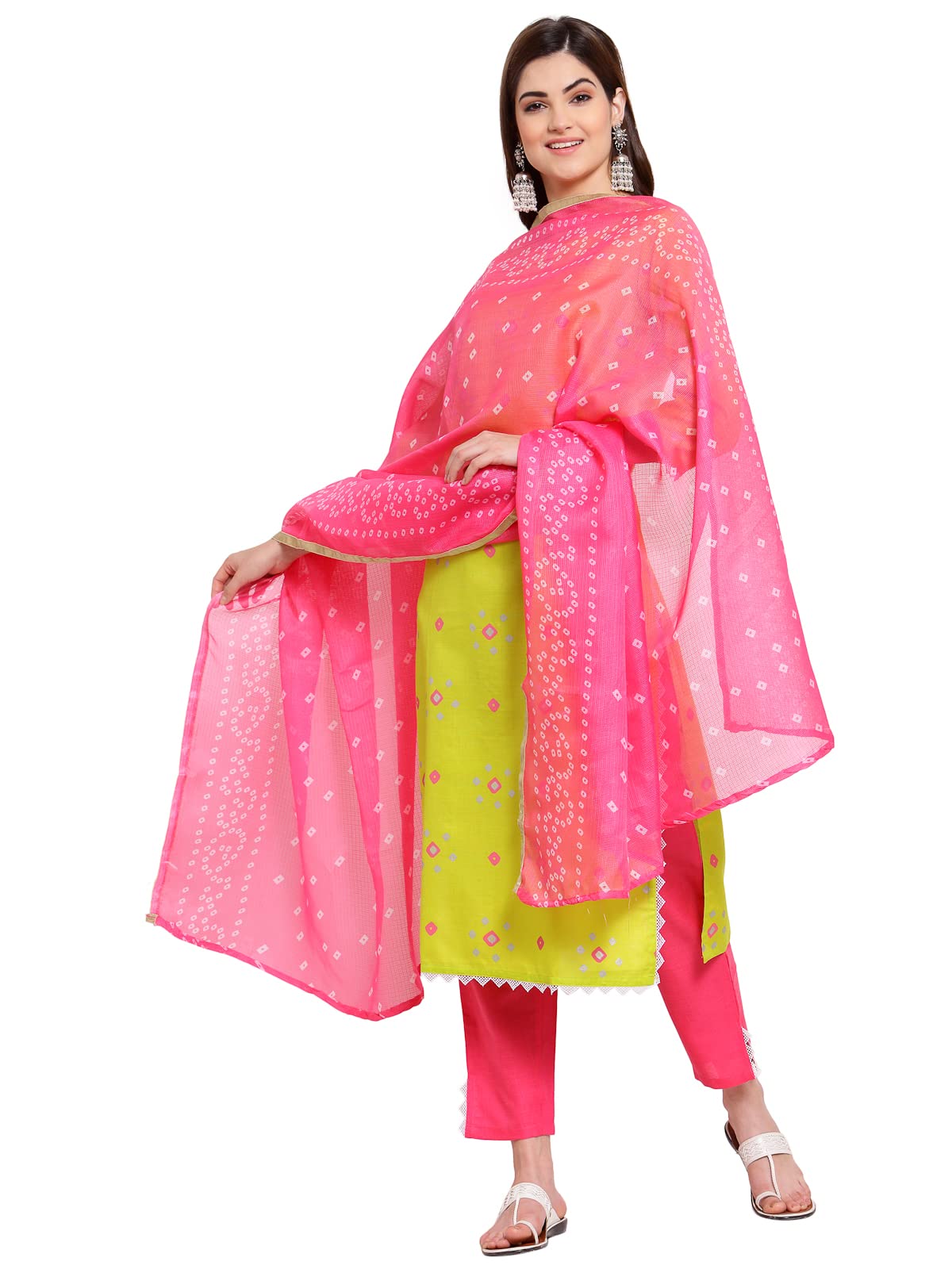 Gosriki Women'S Cotton Straight Kurta With Pant & Dupatta (Kptd-Cot-10022-Light Green_Xl-Go_Light Green_X-Large),Light Green,,B09LSBVZFS