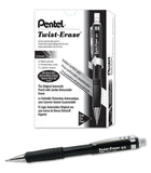 Pentel TwistErase III Mechanical Pencil ,0.5mm , Black Barrel, 12 Pack (QE515A)