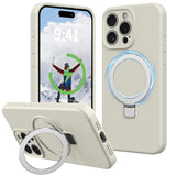 Vanxiliiy Compatible with iPhone 15 Pro Max Case Stand, Slim Full Camera Protection Liquid Silicone Phone Case Suitable for iPho