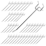 Waltool 40Pcs 6 /150mm Stainless Steel Pegboard Display Hooks Bulk Set, Silver Garage Organization Peg Wall Hook Metal Slatwall 