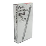 Pentel EnerGel RTX Pearl Retractable Liquid Gel Pen Metal Tip, 12 Pack, 0.7mm, Medium Line, Red Ink (BL77PWB)