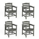 VINGLI Outdoor Dining Chairs Set of 4, HDPE Outdoor Patio Chairs All-Weather Durable Garden Seating for Poolside, Deck, Porch (G