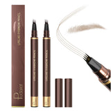 Eyebrow Pencil, 2Pcs Waterproof Microblading Eyebrow Pens, 4 Tip Precise Eye Brow Makeup Pen for Women to Effortlessly Create Ha