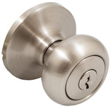Stone Harbor Hardware Highland Door Knob, Entry Latch, WR5 Keyway, Satin Nickel