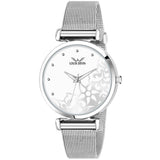 Louis Devin Silver Dial Mesh Steel Chain Analog Wrist Watch For Women | Ld-L157-Slv-Ch