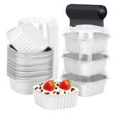 LNYZQUS 5oz Mini Cake Tins With Lids 40 Pack, Aluminum Foil Muffin Pans Cupcake Cups,Small Disposable Ramekins Brownie Baking Pa