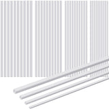 Outus 80 Pcs ABS Square Plastic Tube White Bars Rod Hollow Tubing Connector Plastic Rod for DIY Crafts Sand Table Architectural 