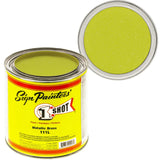 1 Shot Lettering Enamel Paint, Professional Pinstriping and Lettering Paint 8 OUNCE CAN- 1/2 PINT 111L/8Z (111L- Metallic Brass)