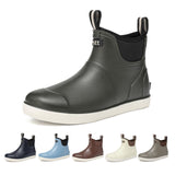 Mens Deck Boots, Deck Shoes Waterproof Rain Boots, Saltwater Fishing Ankle Boots, Non-Slip Rubber Garden Muck Boots for Gardenin