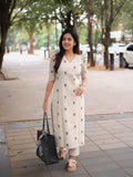 Gosriki Women'S Rayon Viscose Straight Printed Kurta With Pant (Kulam Cream-Gs_S_Cream_Small),Cream,,B0F1TBZ81C