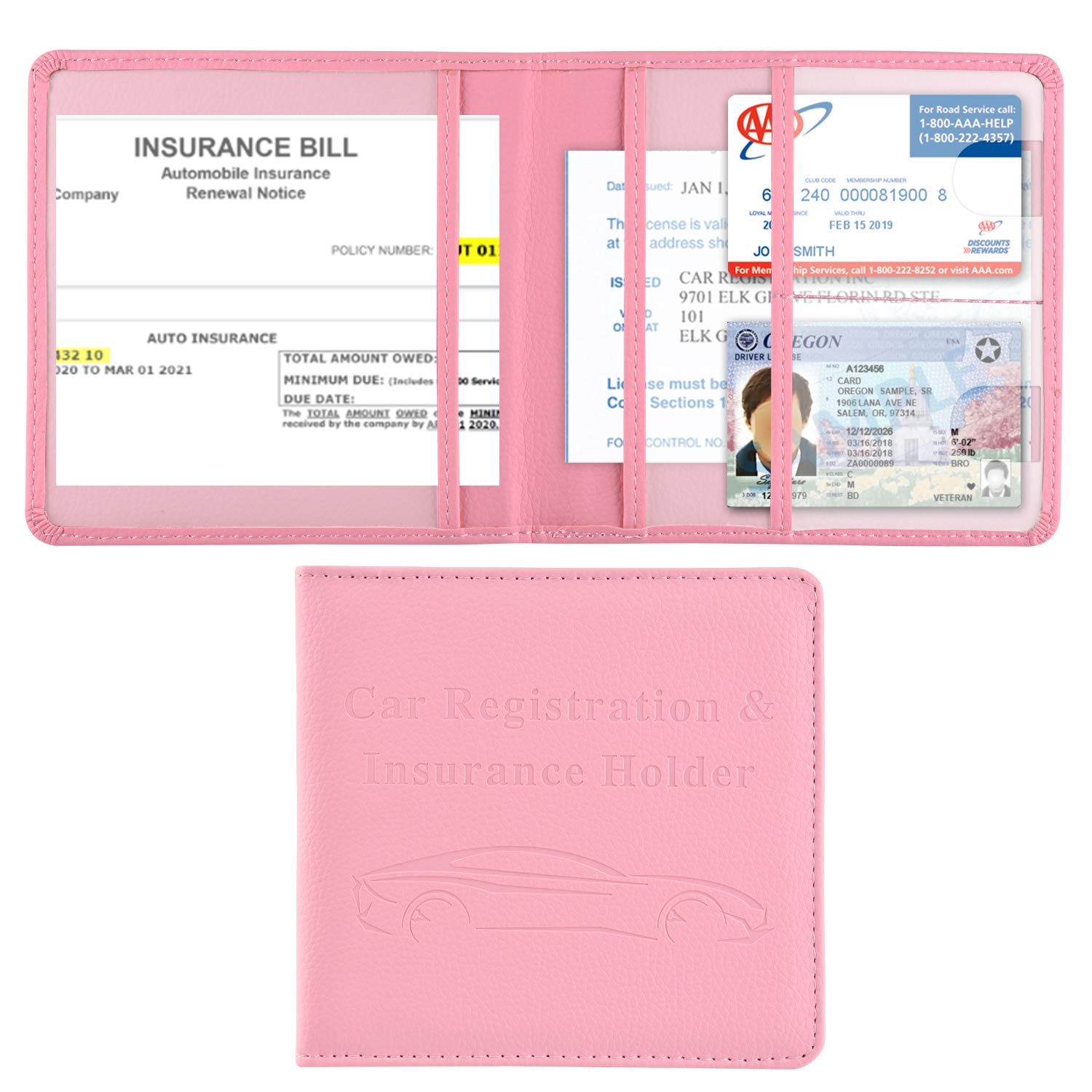 Cacturism Car Registration And Insurance Holder, Car Accessories Vehicle Glove Box Car Organizer Women Wallet Case For Cards, Es