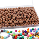 Sunrony 240Pcs 12mm Silicone Beads for Keychain Making, Round Silicone Beads for Pens and Necklace Bracelet Crafts Making(Camel)