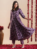 Gosriki Women'S Rayon Blend Anarkali Printed Kurta With Pant (Sipradh Purple-Vks01-Gs_S_Purple_Small),Purple,,B0DFY2NFPG