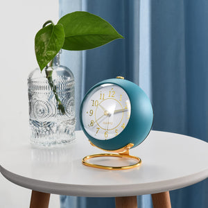 Analog Alarm Clocks,Retro Backlight Cute Simple Design Small Desk Clock with Night Light,Silent Non-Ticking,Battery Powered,for