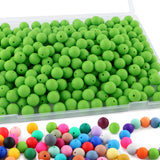 Sunrony 170Pcs 15mm Silicone Beads for Keychain Making, Round Silicone Beads for Pens and Necklace Bracelet Crafts Making(Chartr