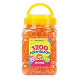 Glitter Pony Beads Bulk for Bracelet 1100+ pcs Orange Beads for Hair Jewelry Making Braiding DIY Crafts Kandi Key Chains and Orn