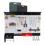 Ultrawall Peboard Storage Organizer, 48x36 inch Pegboard Wall Organizer, Metal Garage Peg Board with Toolboard, Utility Hooks, O