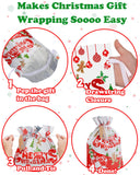 Christmas Gift Bags, 30pcs Christmas Bags for Gifts, Drawstring Christmas Gift Bags Assorted Sizes-Large, Medium, Small, Christm