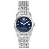 Citizen Womens EcoDrive Corso Classic Watch in Stainless Steel, Blue Dial (Model: EW229054L)