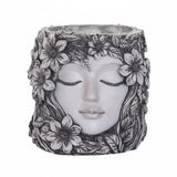 Zoomella Whimsical Design Flower Face Pot Outdoor Use Face Planter Decorative Gift Succulent Planter WeatherResistant For Patio
