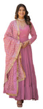 Wedani Georgette Sequins Embroidered Work Anrakali Kurta Set For Women (In Alpha Xl Regular Pink),PINK,XL