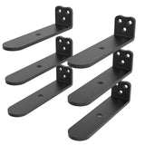 Neevolve Floating Shelf Bracket, 4 Inch 6PACK Black Heavy Duty Shelf Bracket,Hidden Shelf Brackets 1/5 in Thick,L Brackets Suppo