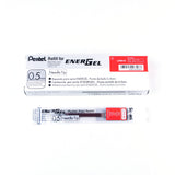 Pentel Refill Ink for EnerGel Liquid Gel Pen, 0.5mm, Needle Tip, Red Ink, Box of 12 (LRN5B12)