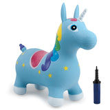 Small World Toys Bouncy Unicorn Horse, Ride on Bouncy Animals for Toddlers 1-3, Gertie Inflatable Hopping Toy with Pump, Bouncin