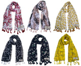 Fusfus WomenS Printed Chiffon Scarves And Stoles, Free Size(Multicolour, Fs1286) Pack Of 6 (Multicolor1)