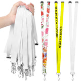 Yeaqee Pack of 30 Sublimation Lanyard Blanks Breakaway with Detachable Buckle White Heat Transfer Lanyards for Custom Personaliz