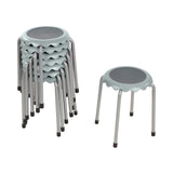 ECR4Kids Daisy Stackable Stool Set, Flexible Seating, Light Grey, 8-Piece
