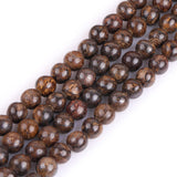 GEM-Inside Natural 8mm Bronzite Gemstone Loose Beads Round Smooth Stone Energy Stone Power Beads for Jewelry Making 15