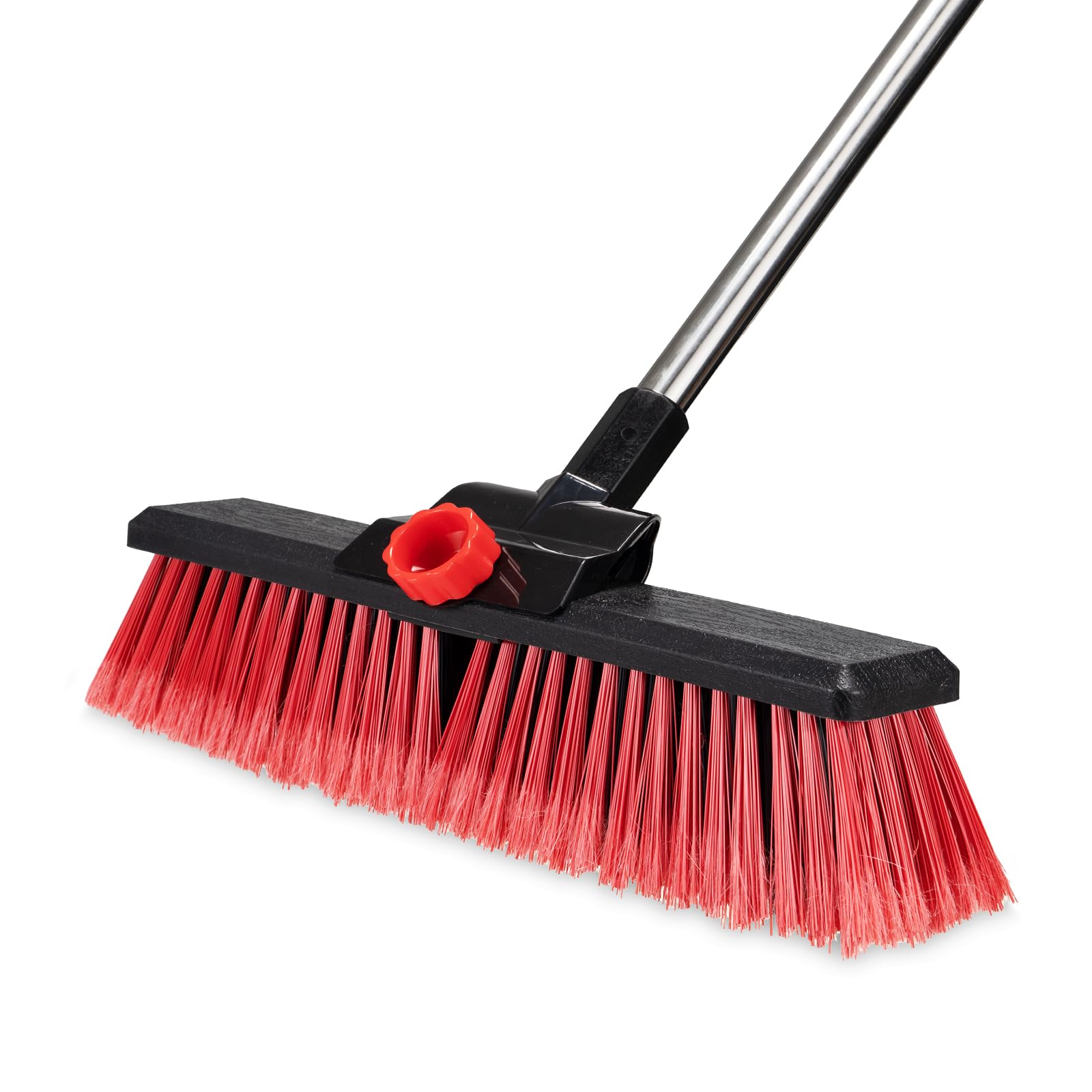 16.5 Outdoor Broom for Floor Cleaning Heavy Duty Push Broom with 53 Long Handle,Outdoor Broom for Deck,Driveway,Garage,Yard,
