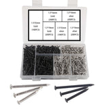 newlng 1160pcs Small Nails Assortment 1.5mm Thick Black & Silver DIY Nails for Wood Tiny Nail for String Art Wood Crafts Jewelry