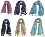 Fusfus WomenS Printed Chiffon Scarves And Stoles, Free Size(Multicolour, Fs2554) Pack Of 6 (Multicolor3)