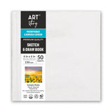 Art Story Paintable Canvas Hard Bound Sketch and Drawing Landscape 6X6 150gsm 50 Plain Sheets|Drawing with Canvas Cover for DIY