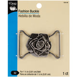 Dritz 189-68 - Fashion Buckle for 1-1/2 Belt-Antique Silver -Rose Design